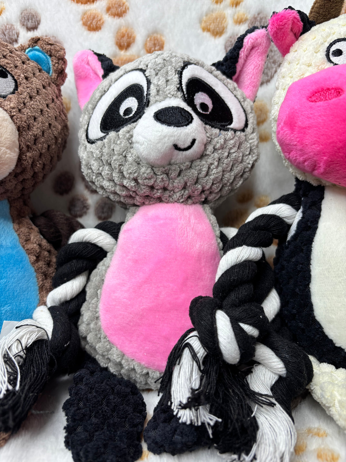 Pet Squeaky Crinkle Plush Rope Toys