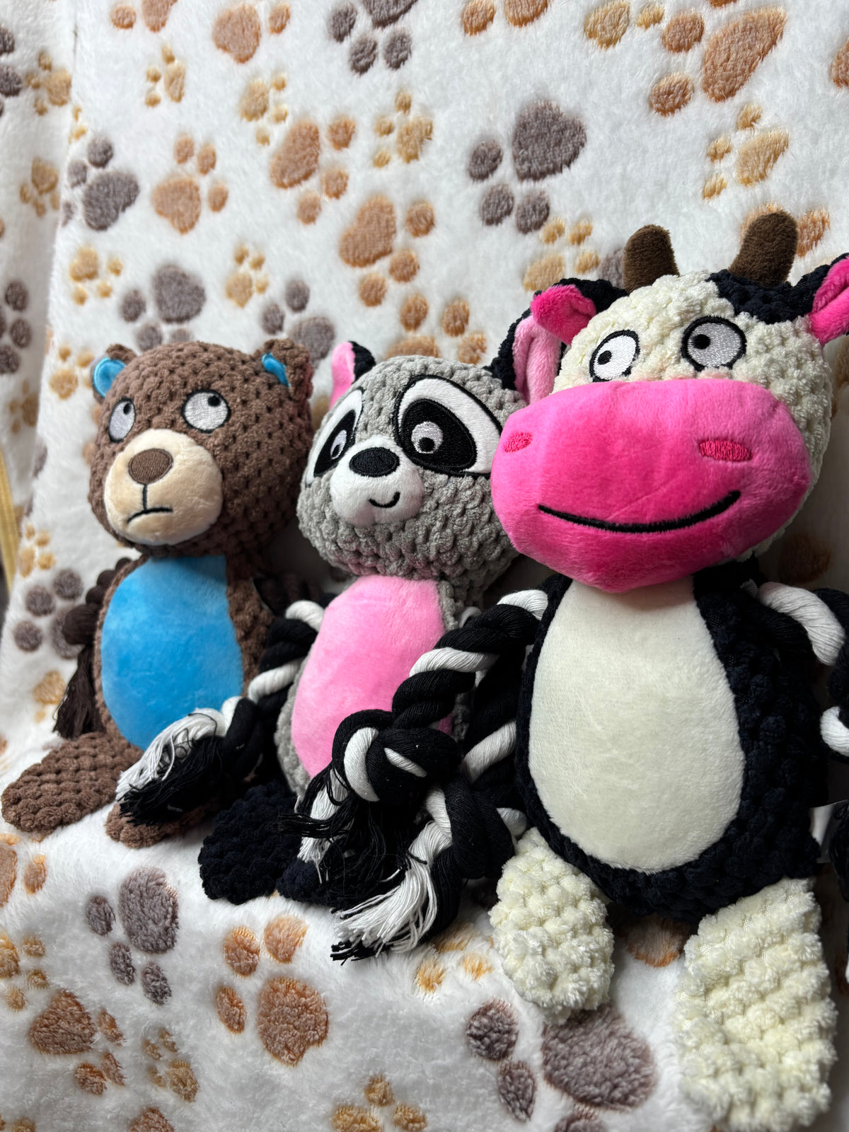 Pet Squeaky Crinkle Plush Rope Toys