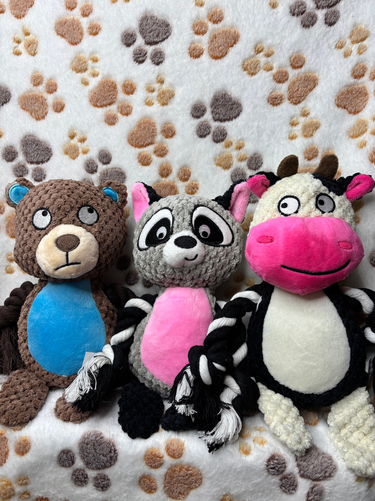 Pet Squeaky Crinkle Plush Rope Toys